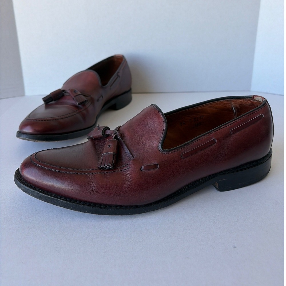 Allen Edmonds Grayson Mens 9.5 D Burgundy Oxblood Leather Tassel Loafers 8227